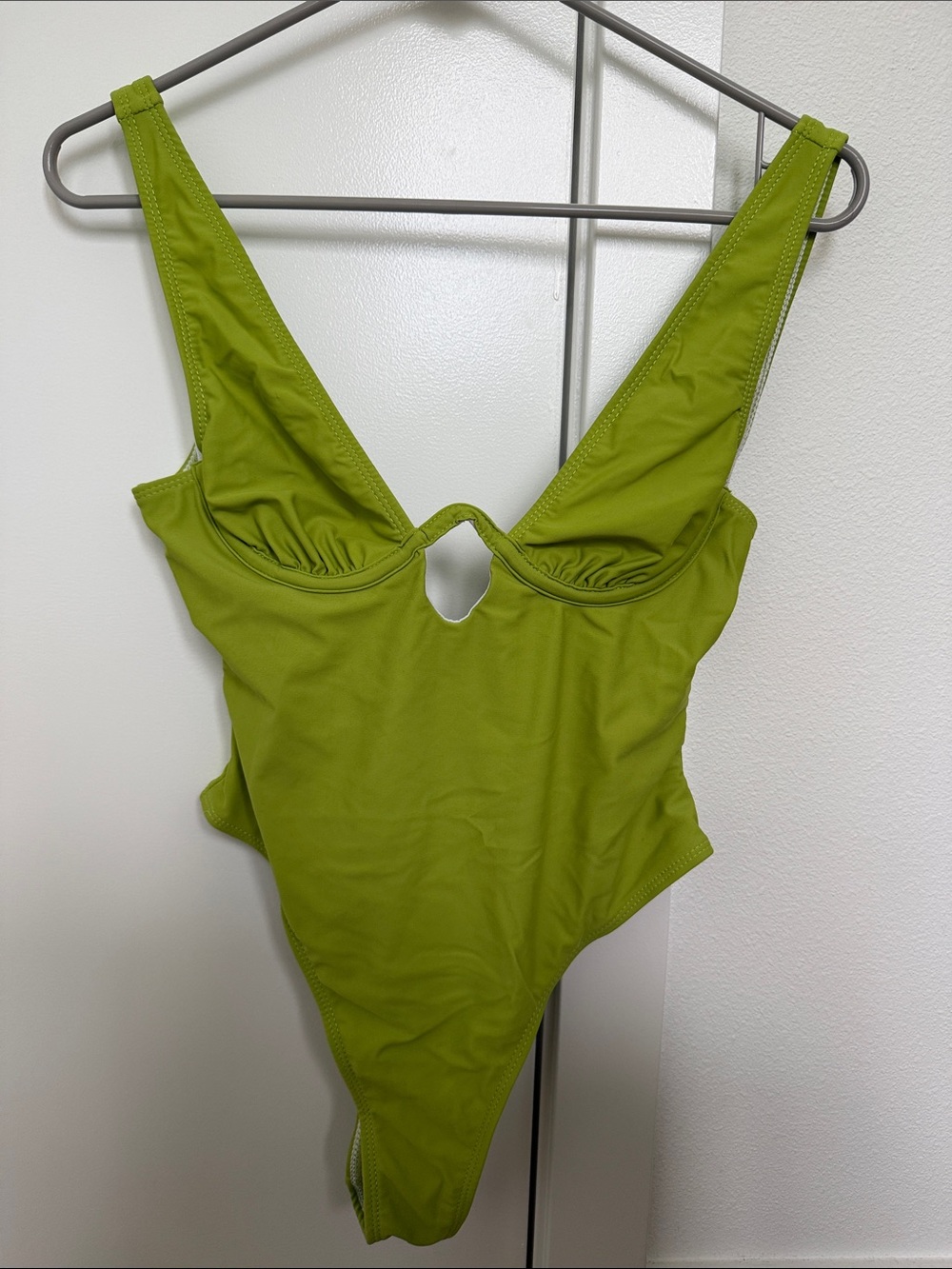 In The Style Women’s Lime Green One-Piece Swimsuit with Front Keyhole
